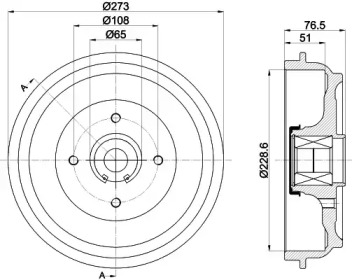HELLA PAGID 8dt355302771 -  Тормозной барабан